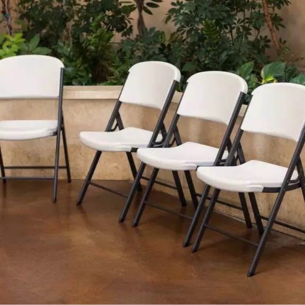 Elegant White Folding Dining Chairs $25 each one